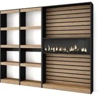 Libreria scaffale, 230x186x25cm, Soggiorno - Ufficio, Camino elettrico RF 2426