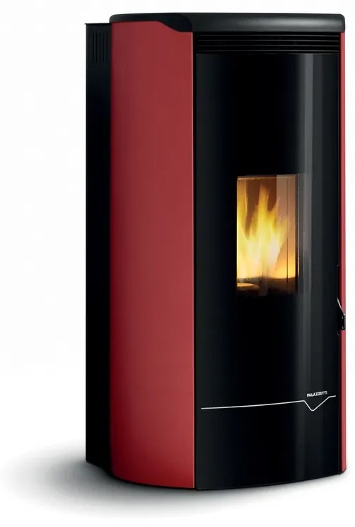 Stufa A Pellet ecofire ad acqua e aria 14kw Con Top In Ghisa e Acciaio Rosso Palazzetti Jackie Idro 14