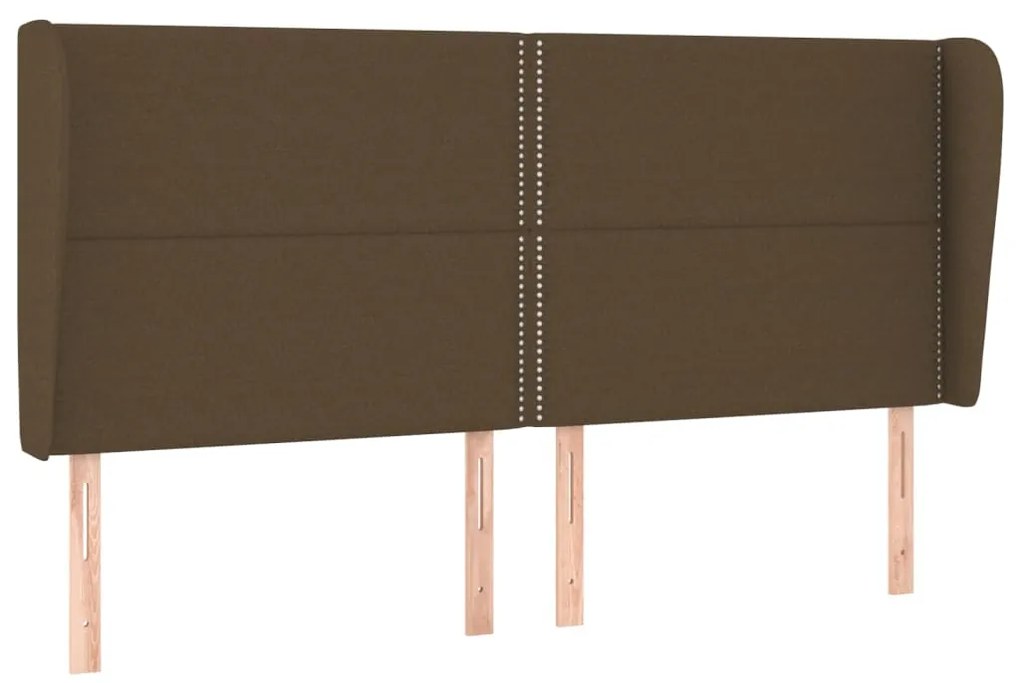 Testiera ad orecchio marrone scuro 183x23x118/128 cm in tessuto