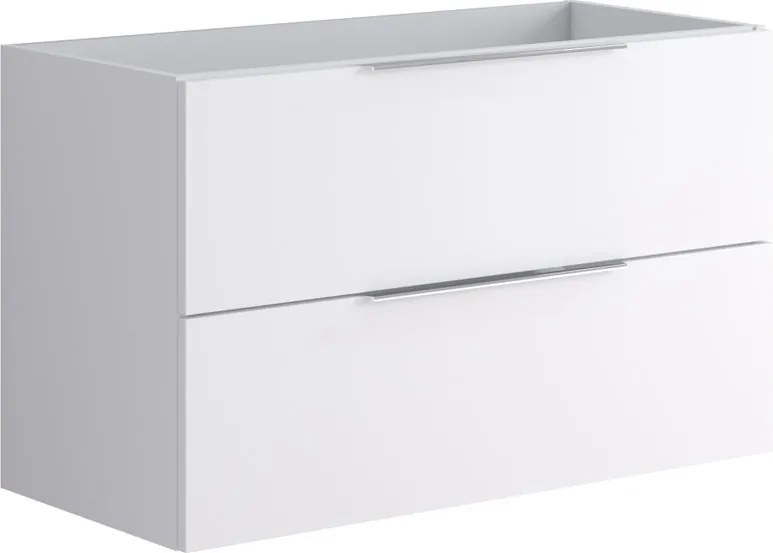 Cassettone bagno Brera 2 cassetti P 45.5 x L 99.5 x H 60 cm laccato opaco bianco