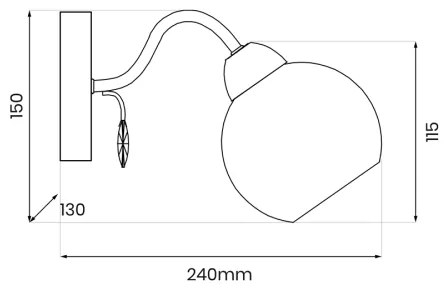 Faretto da parete CONNOR 1xE27/15W/230V cromo lucido/bianco