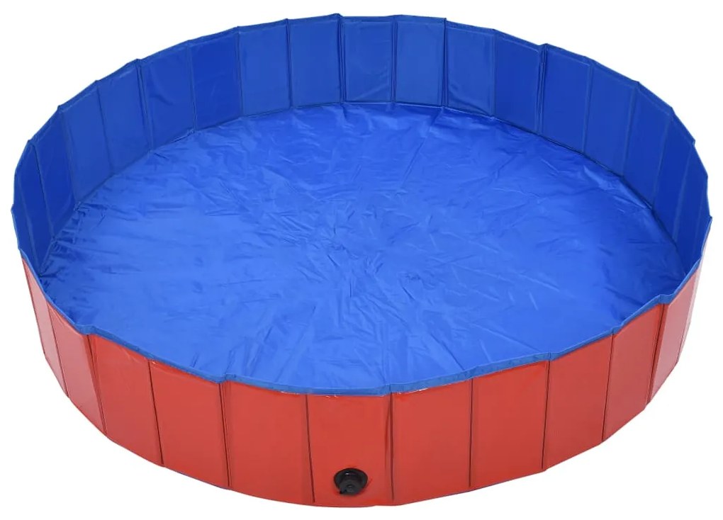 Piscina per cani pieghevole rossa 160x30 cm in pvc