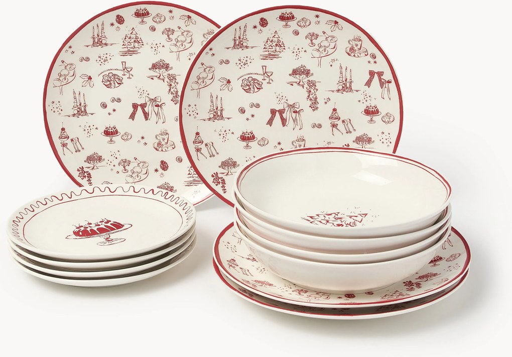 Servizio di piatti di design Clarette di Agathe Marty, 4 persone, set da 12