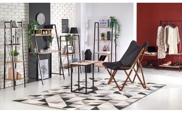 Libreria NARVIK 148x60 cm nero/quercia sonoma