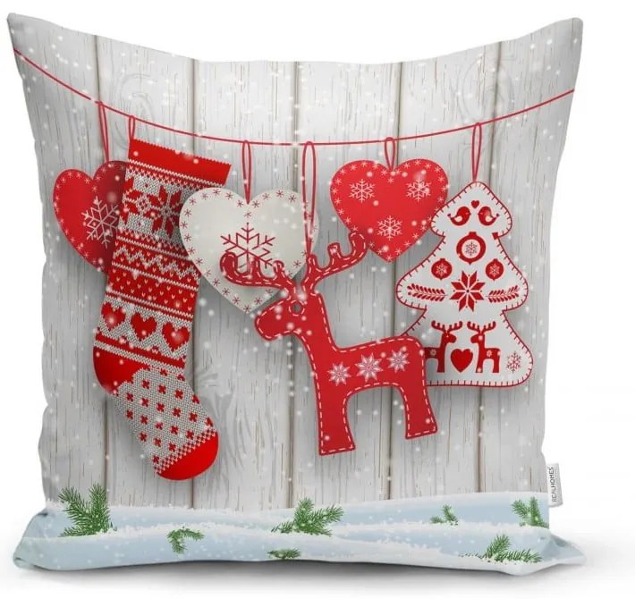 Set di 4 federe natalizie e runner da tavola Fiocchi di neve - Minimalist Cushion Covers