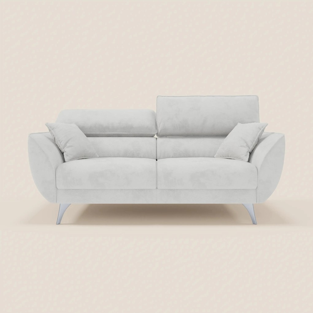 Michelangelo divano 2 e 3 posti con sedute allungabili e poggiatesta reclinabili in tessuto smacchiabile T30