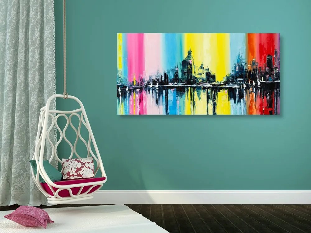 Stampa su tela – Pittura a olio della città
