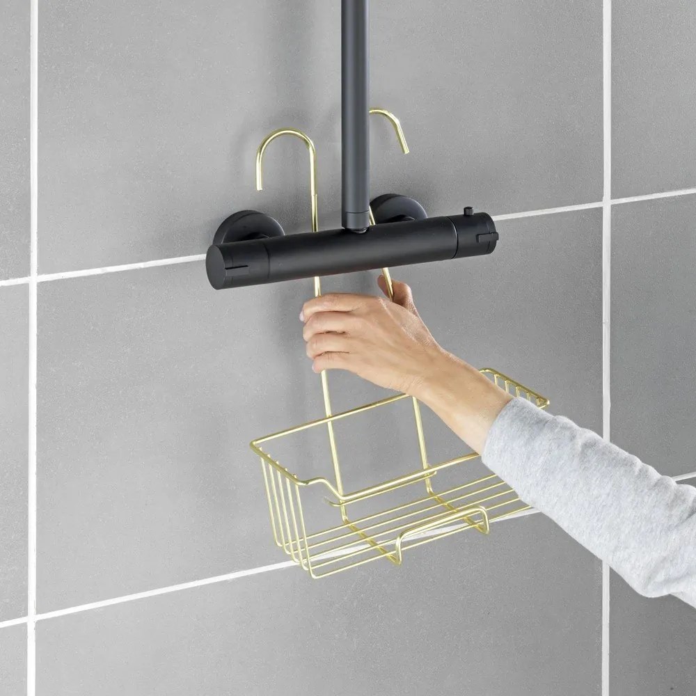 Mensola da bagno sospesa in acciaio inox color oro Milo - Wenko