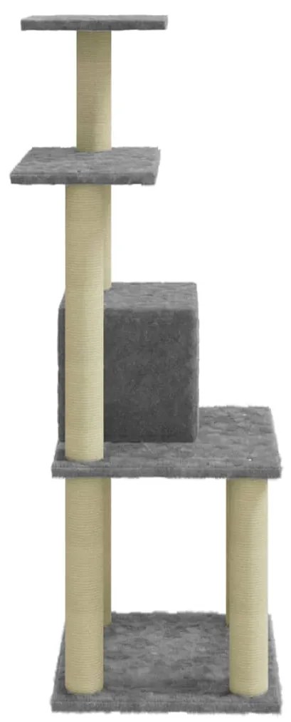 Albero per gatti con tiragraffi in sisal grigio chiaro 105 cm