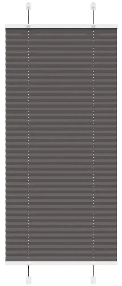 Tenda Plissettata Nera 55x100 Cm Larghezza Tessuto 54,4 Cm /