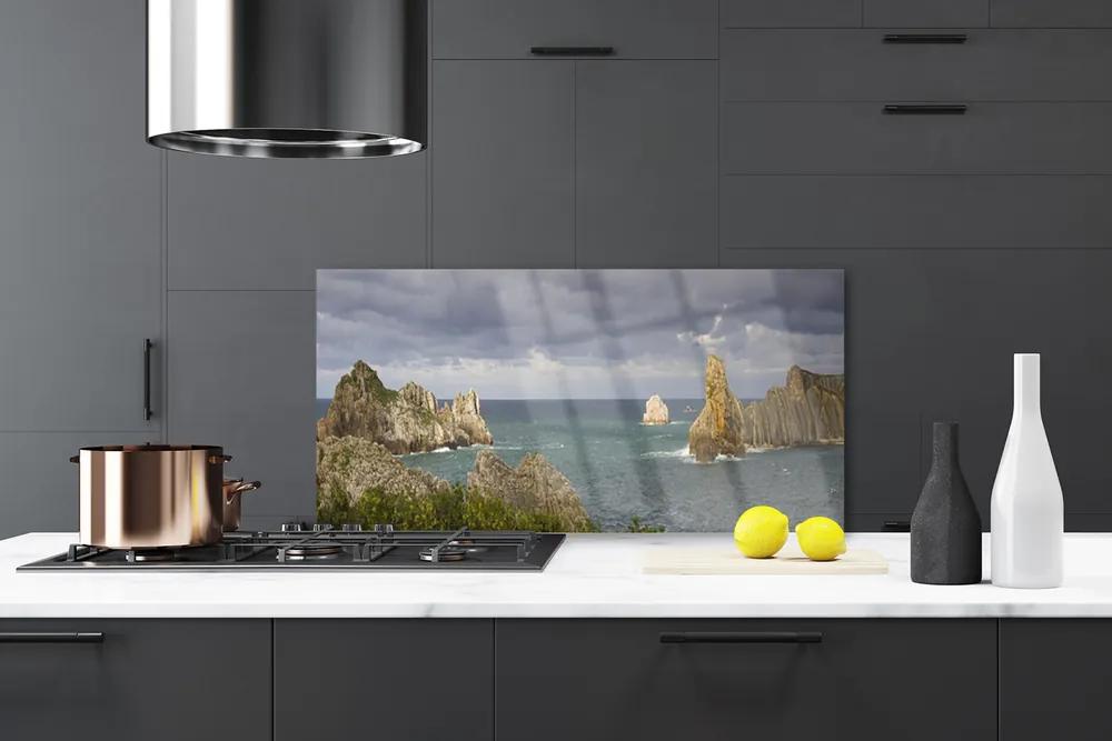 Rivestimento parete cucina Paesaggio di roccia marina 100x50 cm