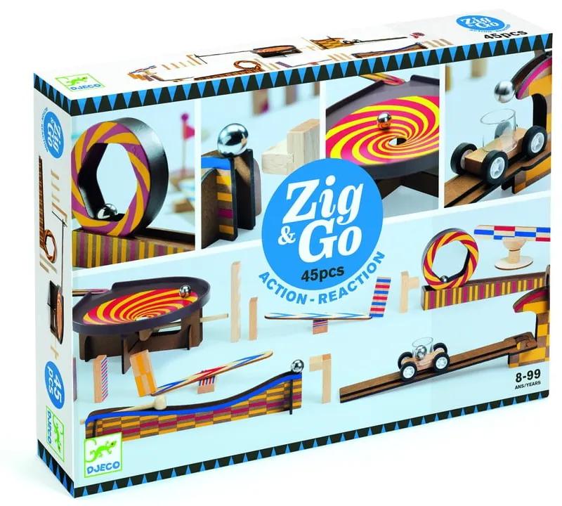 Pista in legno per bambini Zig Go, 45 pezzi - Djeco