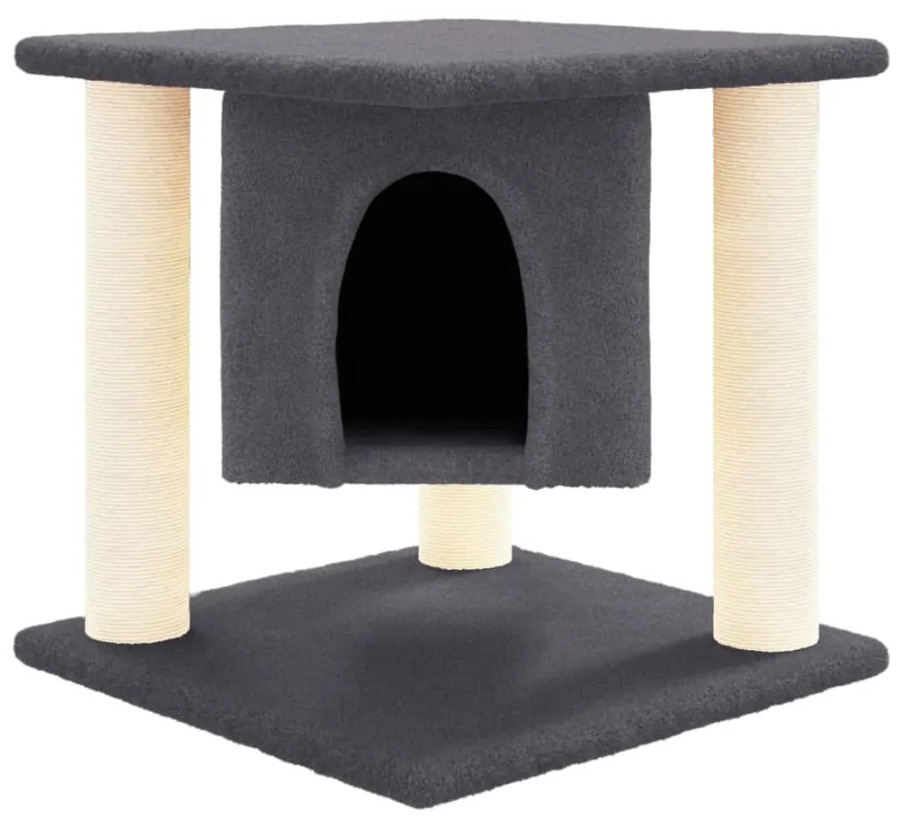 Albero per gatti con tiragraffi in sisal grigio scuro 37 cm