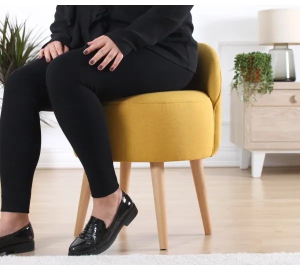 Poltroncina per bambini NIKI, diametro 46 cm, gialla