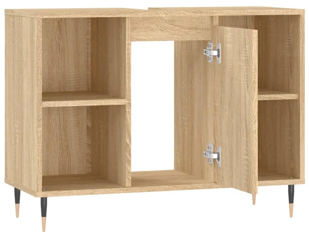 Mobile da bagno rovere sonoma 80x33x60 cm in legno multistrato