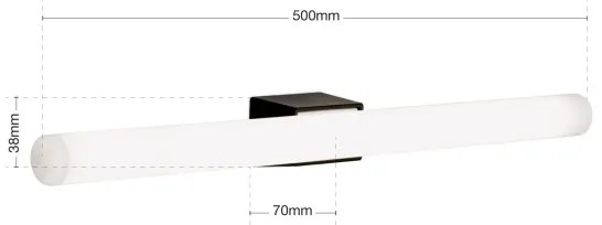 Orion Soff 3-484 - Applique a LED VISAGIST 1xS14d/8W/230V nero