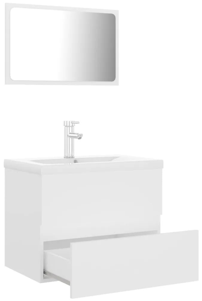 Set mobili da bagno bianco in truciolato