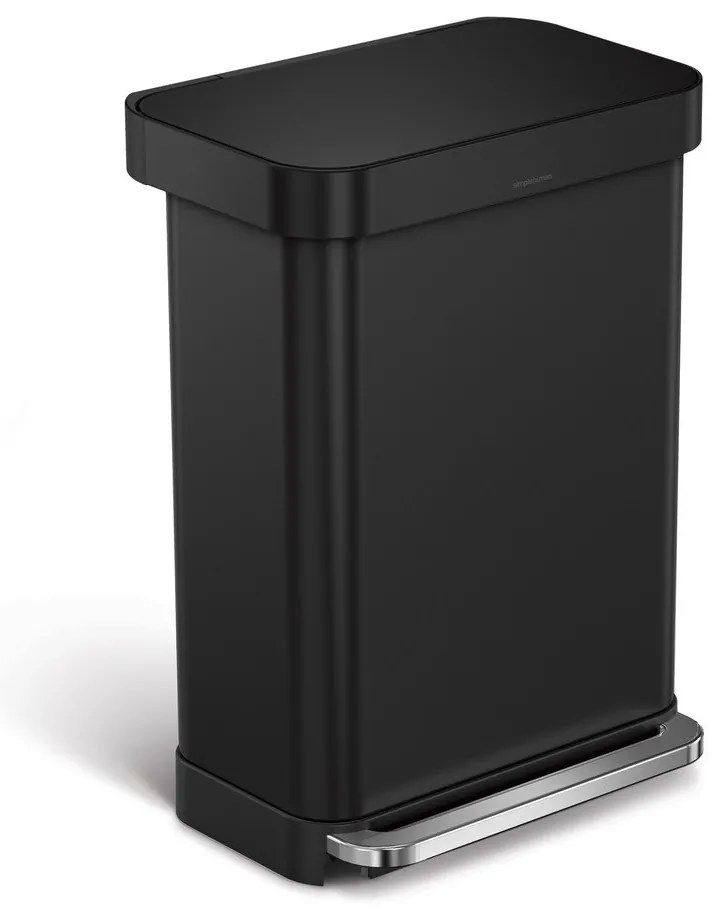 Cestino in acciaio nero opaco 55 l - simplehuman