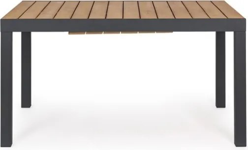 Tavolo Allungabile Per Esterno In Alluminio 90x140-200 Cm Con Doghe Di Legno Elias Antracite Bizzotto