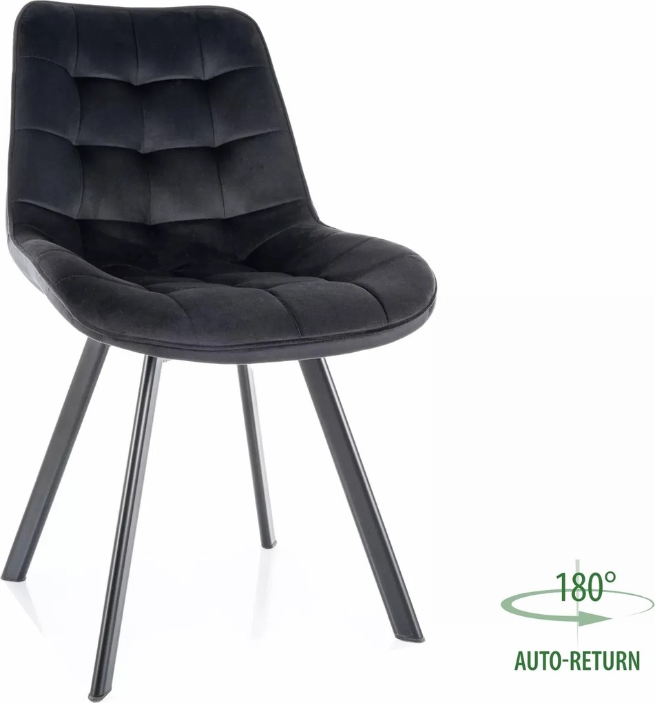 Sedia Monti Velvet in velluto nero – 51x44x88 cm