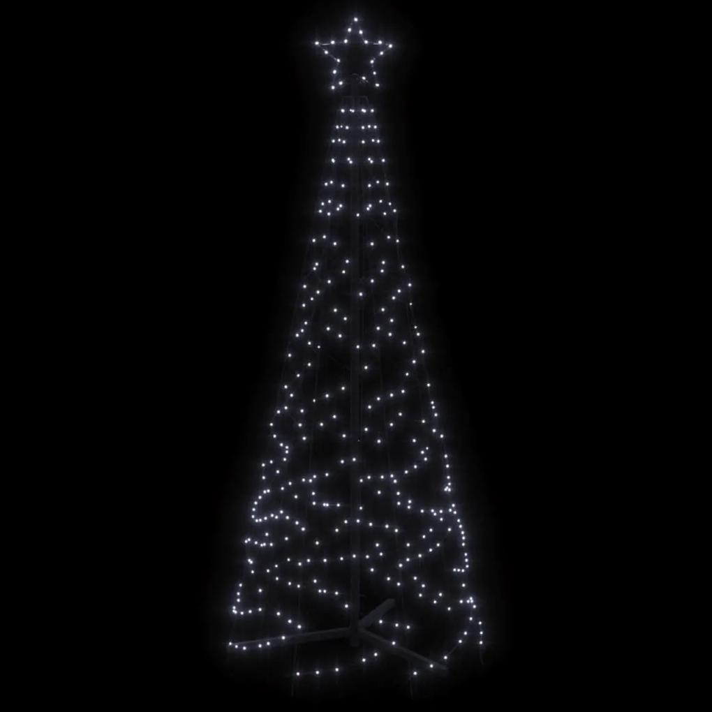 Albero di Natale a Cono Bianco Freddo 200 LED 70x180 cm