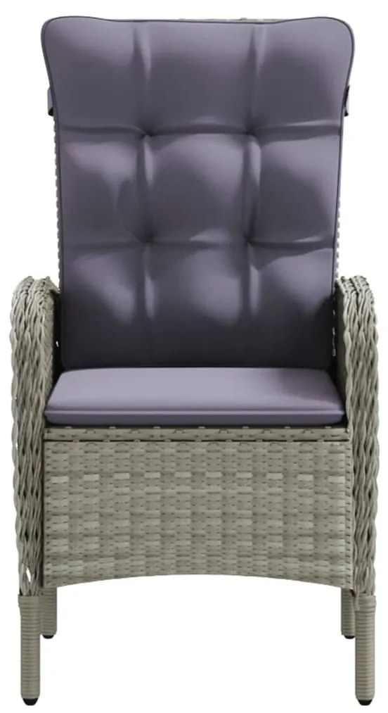 Set da pranzo da giardino 5 pz con cuscini grigio e nero