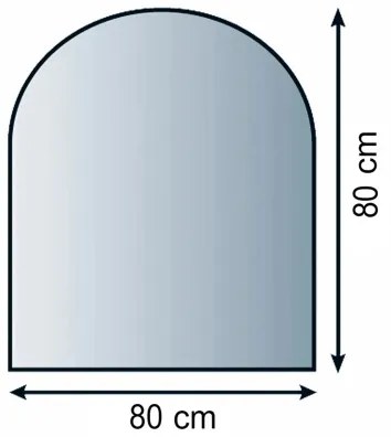 Vetro sotto il camino 800x800x8 mm semi-arco