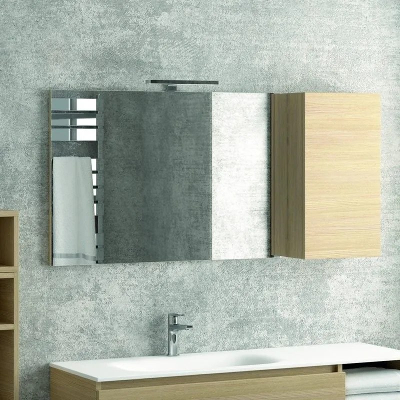 Kamalu - composizione bagno 135cm composta da mobile e lavabo, specchio e due pensili