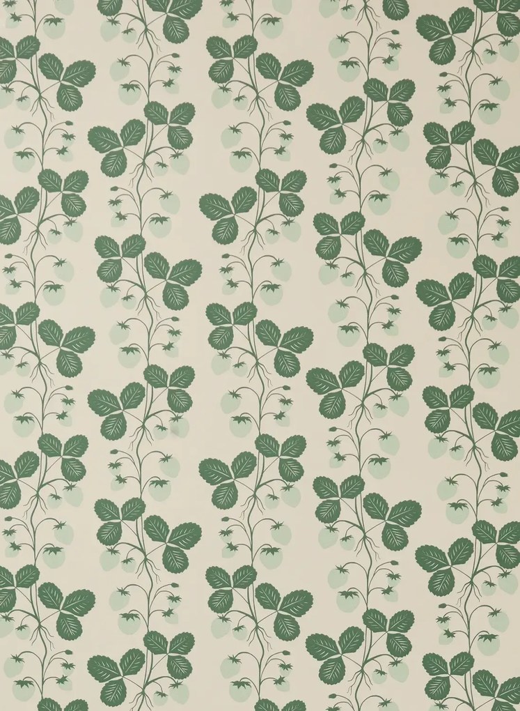 Ferm Living Carta da parati Strawberry Field - Green