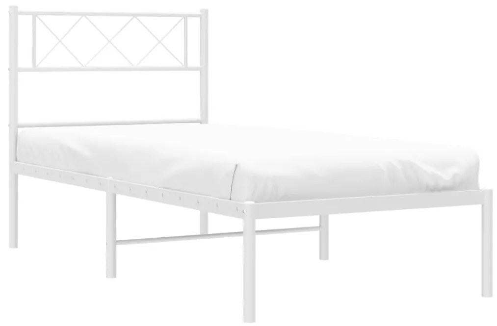 Giroletto con testiera metallo bianco 107x203 cm