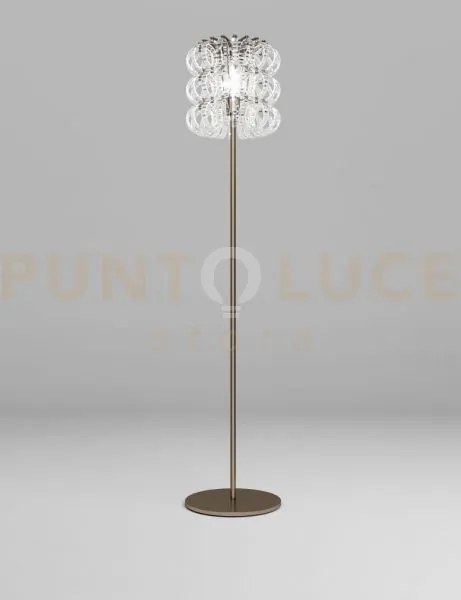 Ecos lampada da terra 35 cristallo rigadin bronzo satinato 1 luce a...