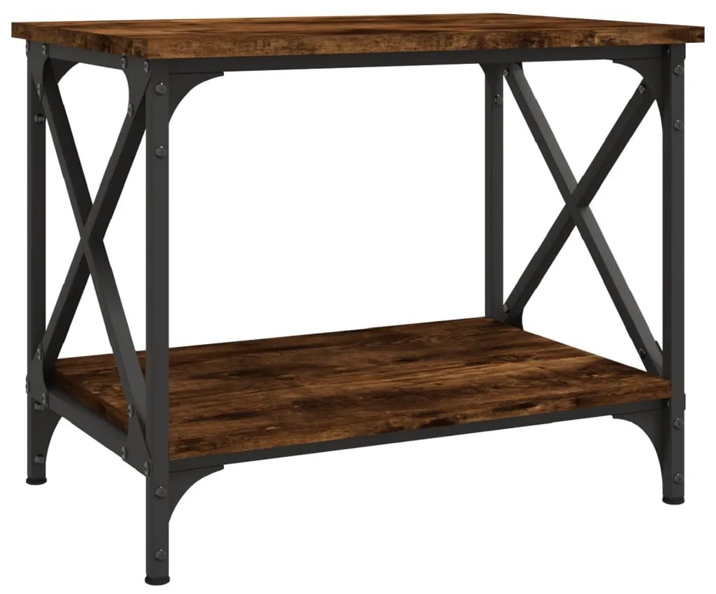 Tavolino da salotto rovere fumo 55x38x45 cm legno multistrato