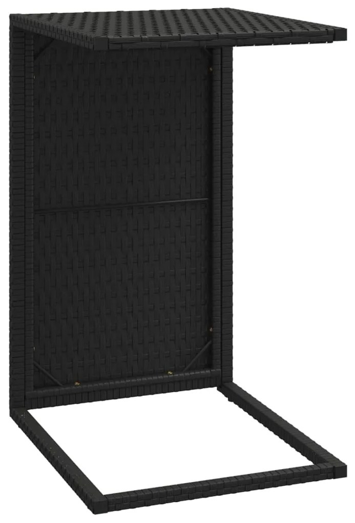 Tavolino a c nero 40x35x60 cm in polyrattan