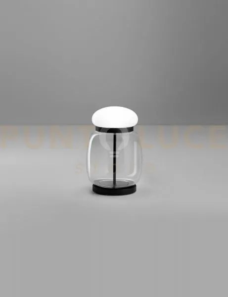 Faro lampada da tavolo s cristallo bianco montatura nero opaco 2 l2...
