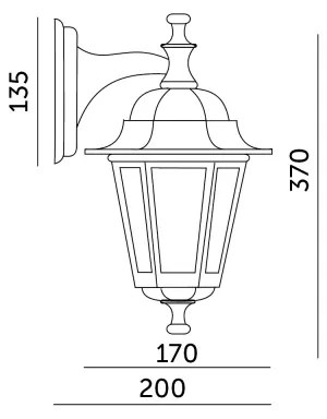 Applique da esterno 1xE27/60W/230V IP44 dorata
