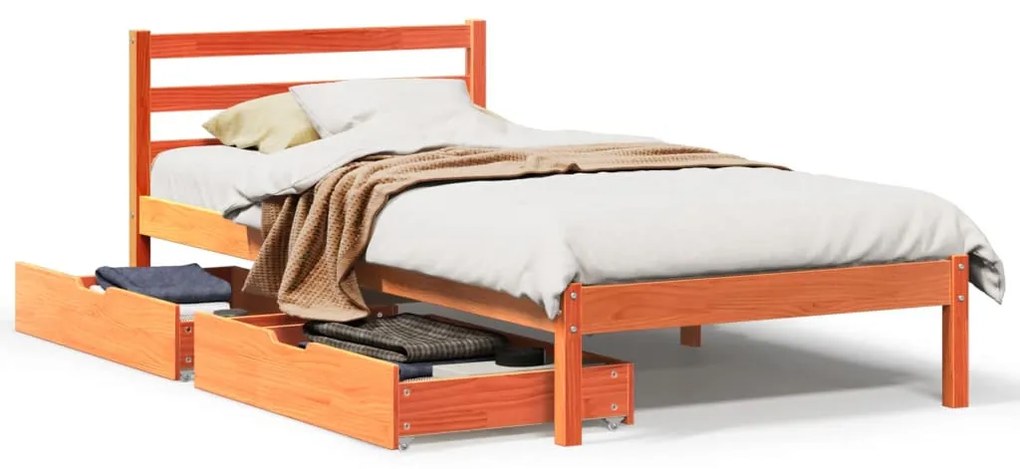 Letto senza materasso marrone cera 90x200 cm legno di pino