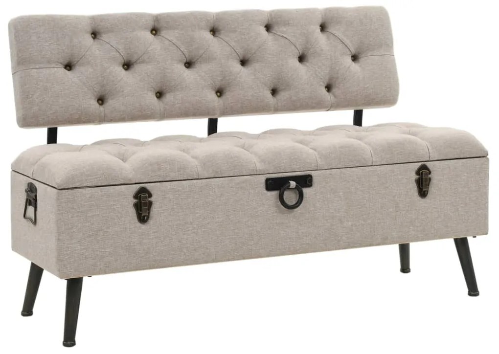 Cassapanca Con Schienale 110 Cm Crema İn Tessuto /