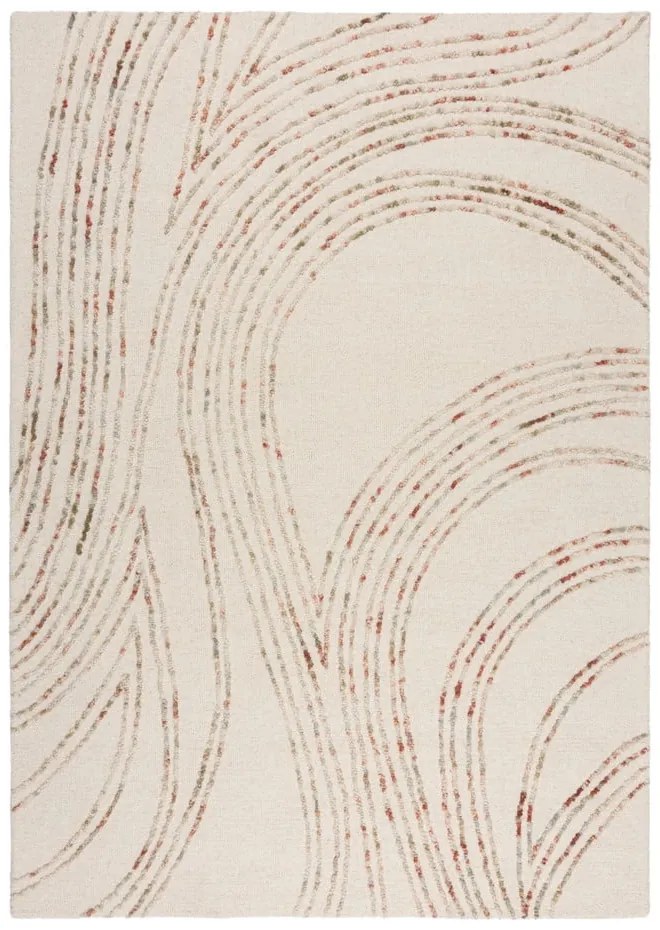 Tappeto arancione/color crema in lana 200x290 cm Abstract Swirl – Flair Rugs