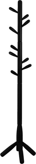 Appendiabiti da terra in legno con 9 ganci base tre piedi altezza 180 cm Nero