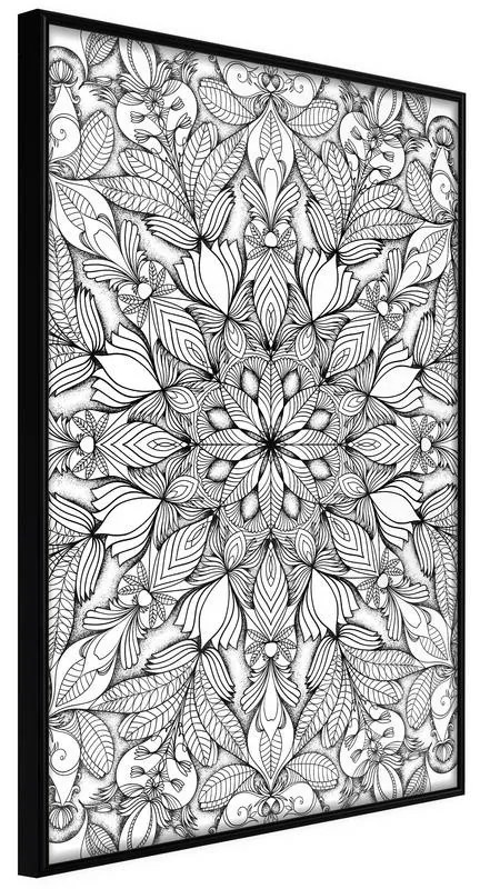 Poster  Colourless Mandala  Cornice Quadri Cornice nera, Larghezza x Altezza Home decor 20x30