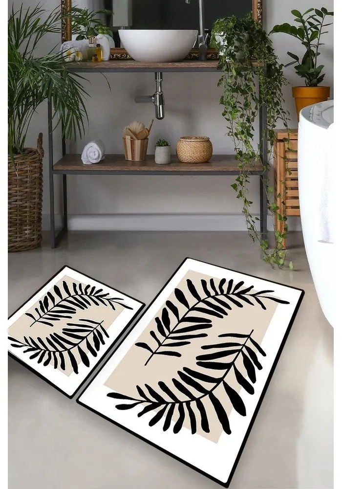 Set di tappetini per il bagno beige 2 pz 60x100 cm Casting – Foutastic