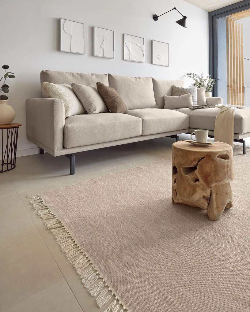 Kave Home - Tavolino Tropicana in legno massello di teak Ã˜ 35 cm