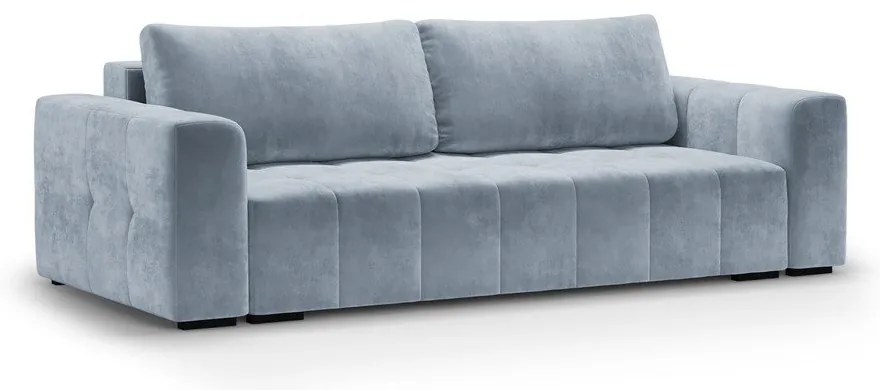 Divano letto in velluto azzurro Luca - Milo Casa