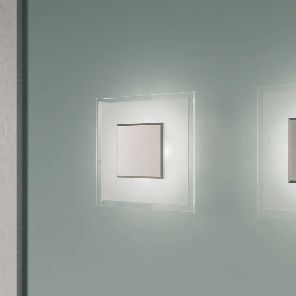 Quitani Applique a LED Lole, vetro, alluminio opaco, 25 x 25 cm