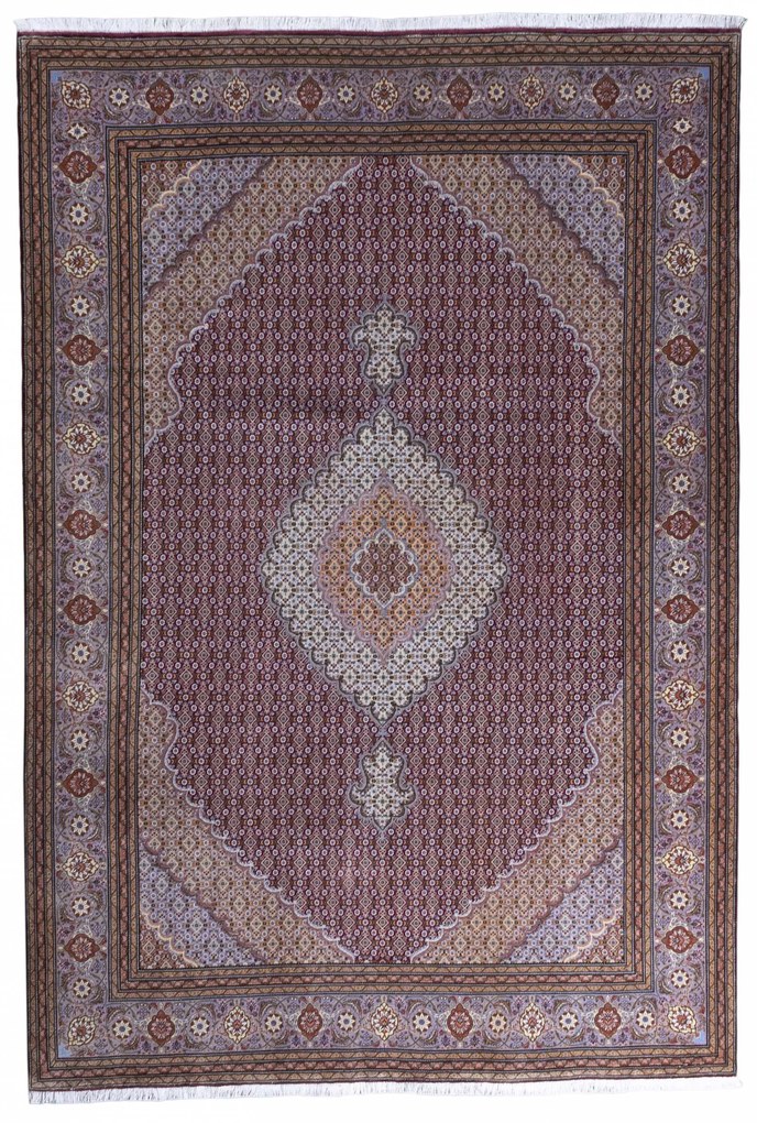 Tabriz Tappeto 200x300 Rosso (Iran) Annodato A Mano