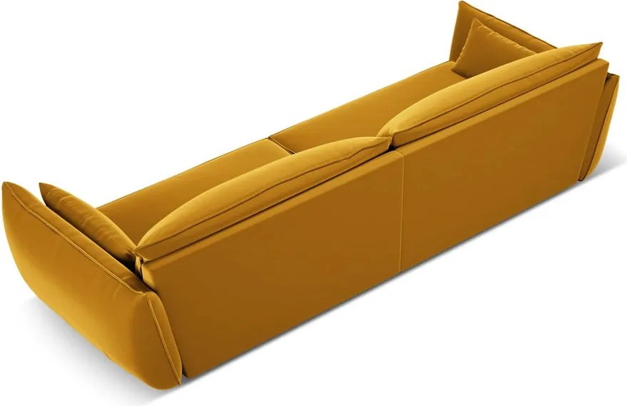 Divano color senape con rivestimento in velluto 248 cm Vanda – Mazzini Sofas