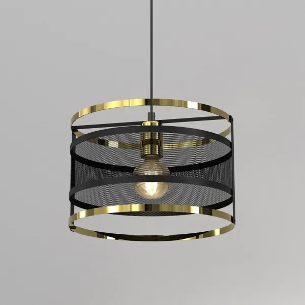 Lampadario su corda RIM 1xE27/60W/230V nero/oro