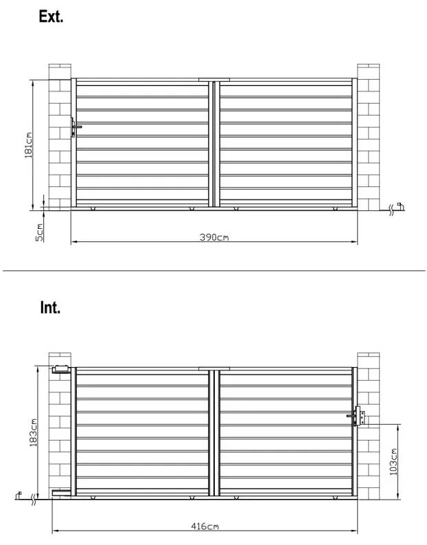 Portone scorrevole traforato 392 x 176 cm in Alluminio - PRIMO