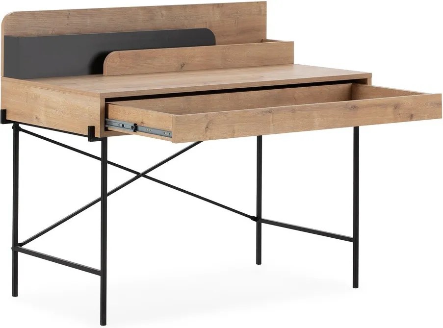 Scrivania in stile segreteria in rovere massiccio 60x113 cm Lila – Marckeric