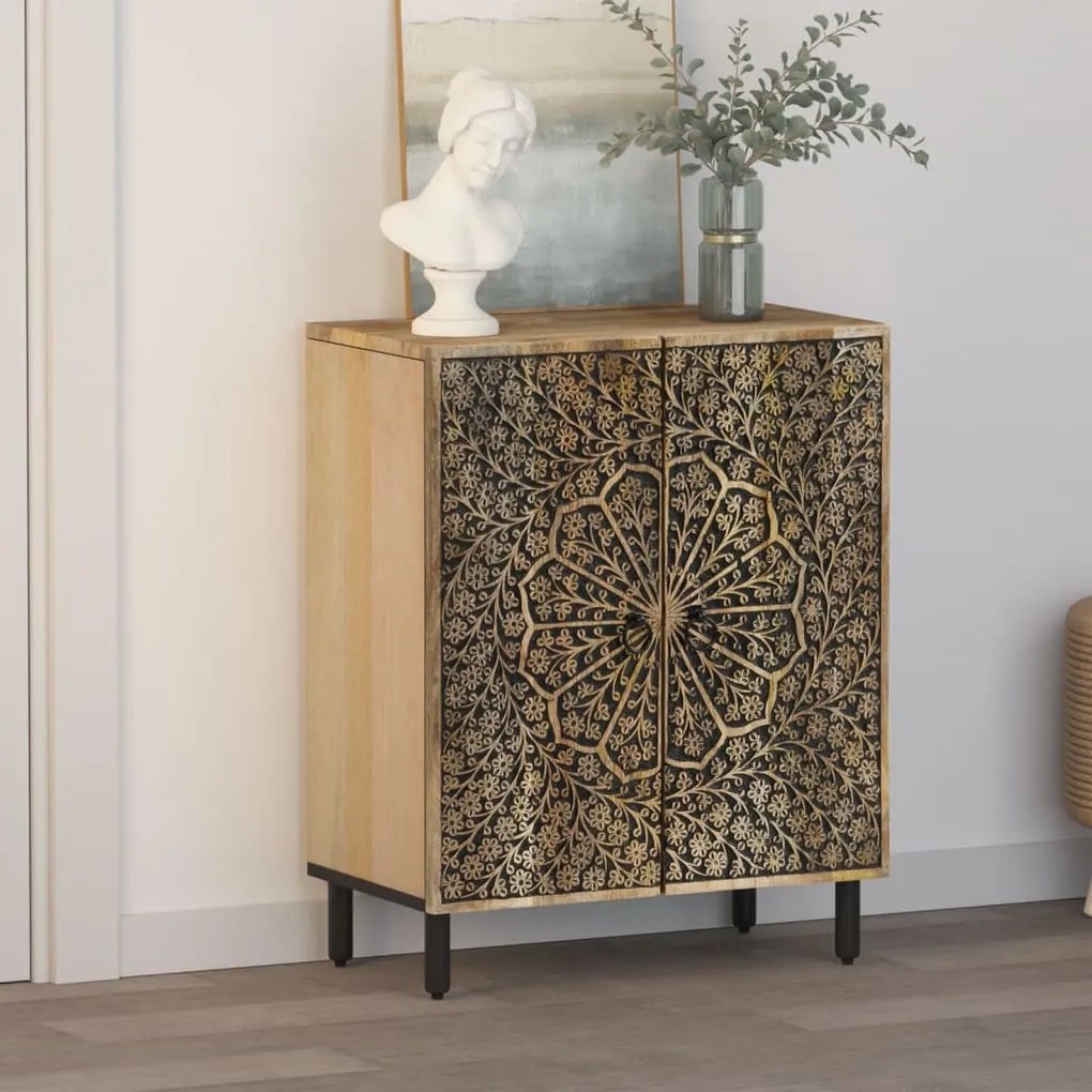 Credenza 60x33x75 cm in legno massello di mango